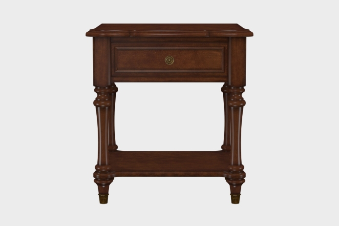 单抽隔板床头柜