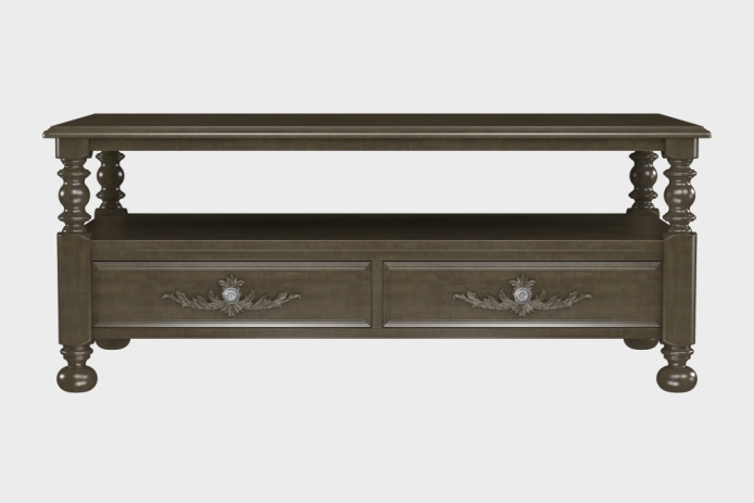 双抽上隔板茶几