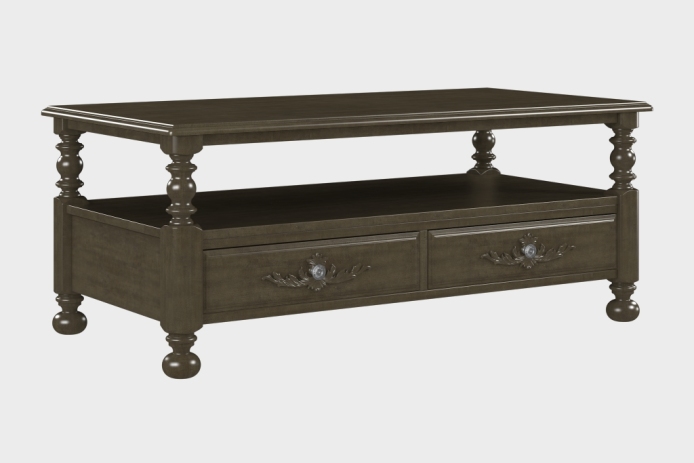 双抽上隔板茶几