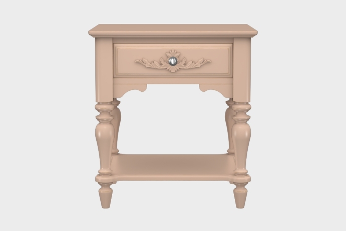 单抽隔板床头柜