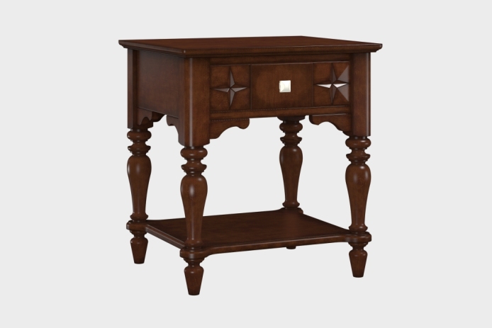 单抽隔板床头柜