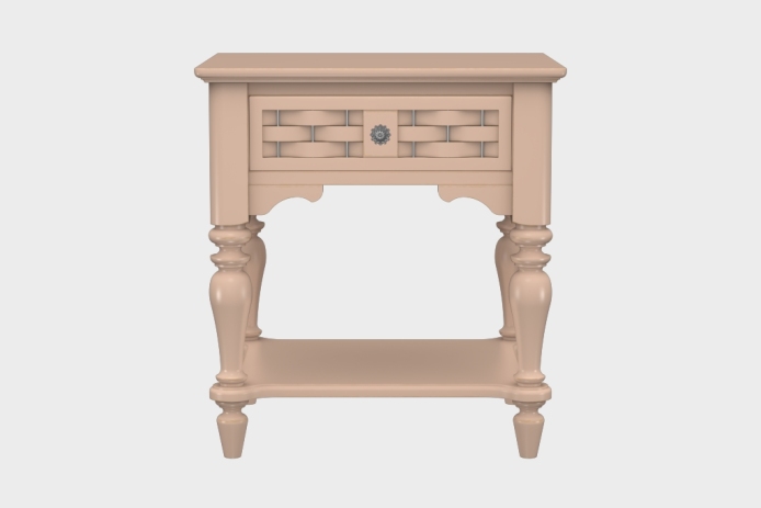 单抽隔板床头柜