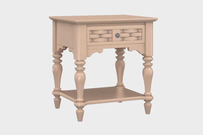 单抽隔板床头柜