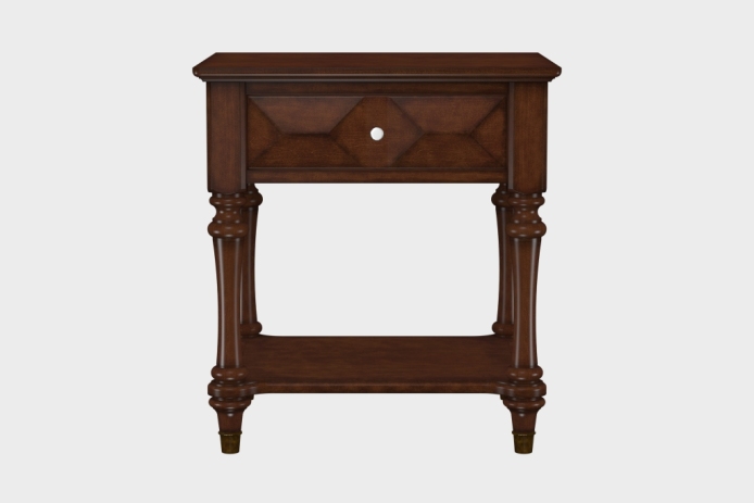 单抽隔板床头柜