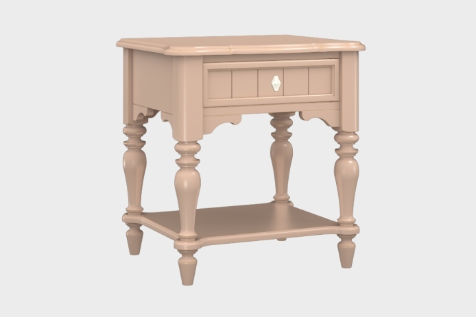 单抽隔板床头柜