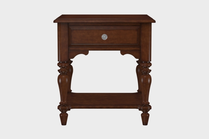 单抽隔板床头柜