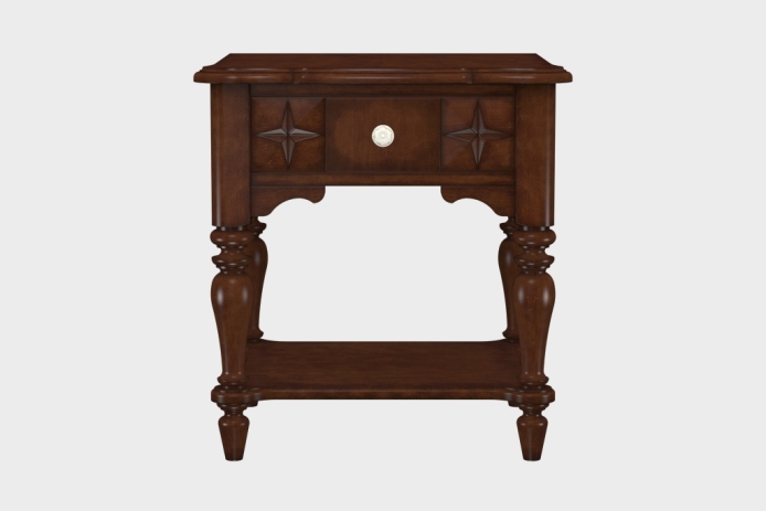 单抽隔板床头柜