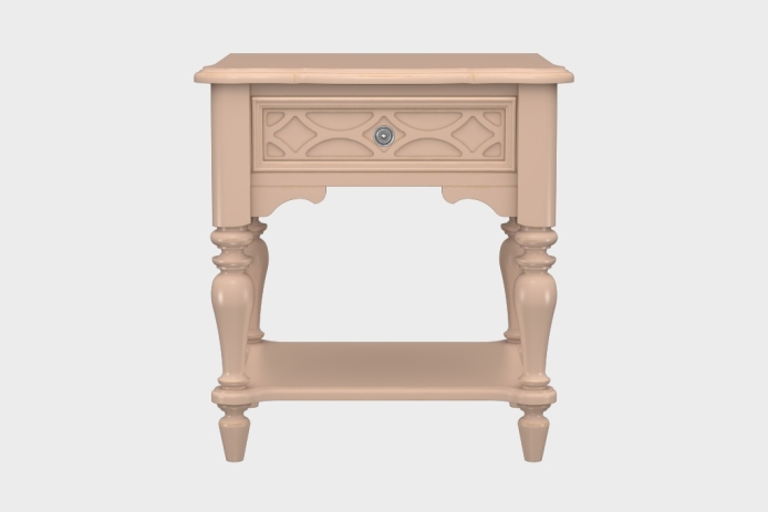 单抽隔板床头柜