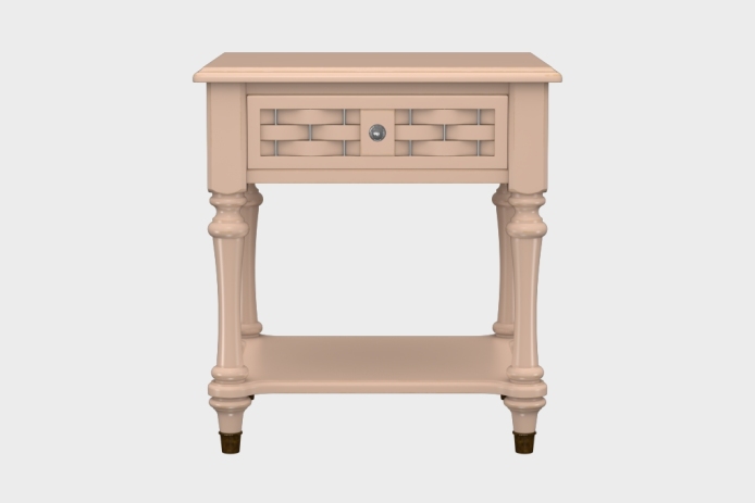 单抽隔板床头柜