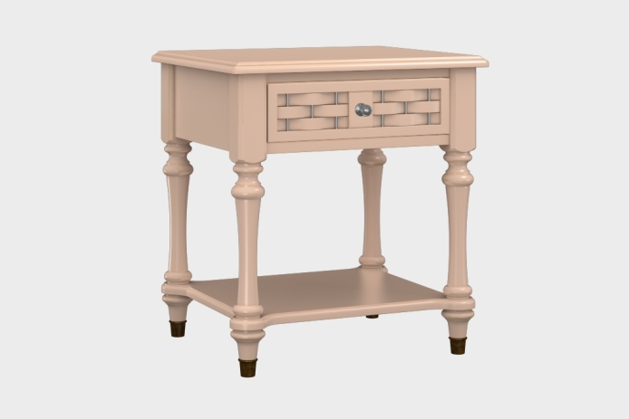 单抽隔板床头柜