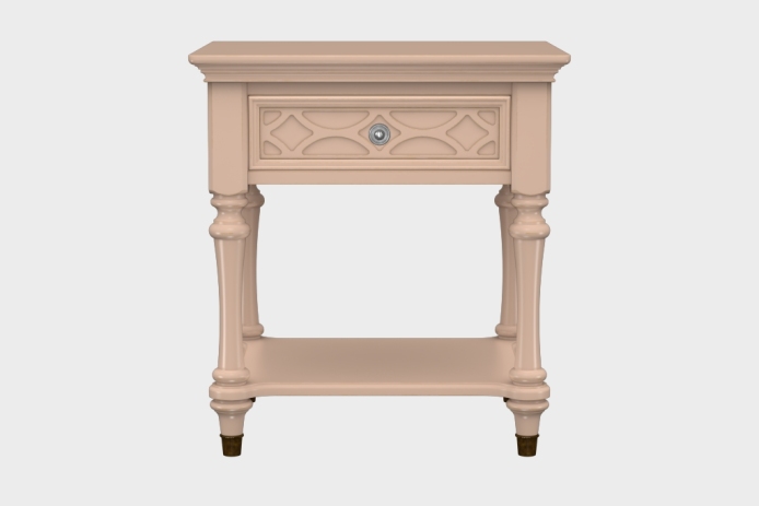 单抽隔板床头柜