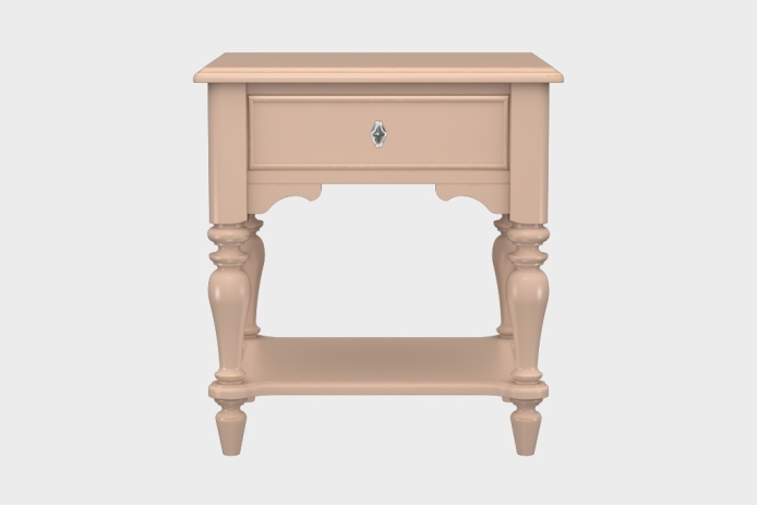 单抽隔板床头柜