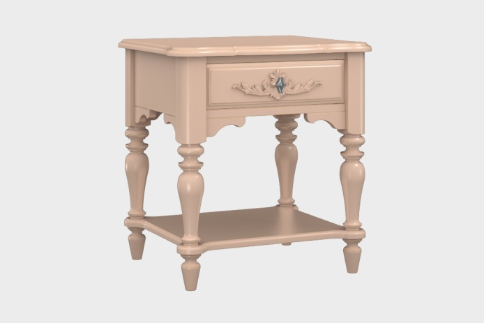 单抽隔板床头柜