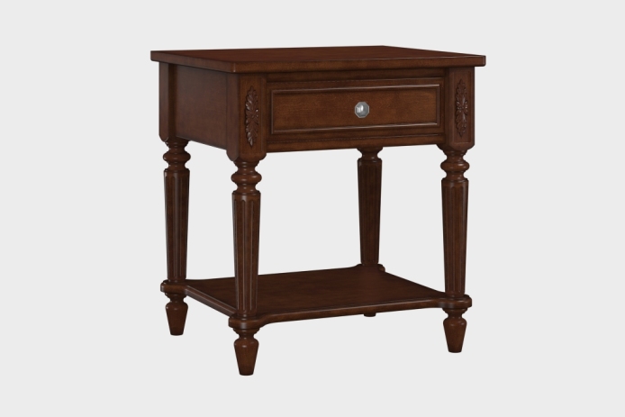 单抽隔板床头柜