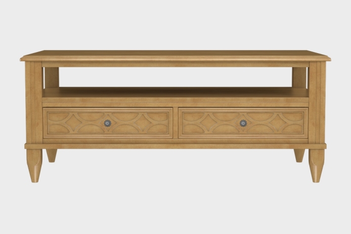 双抽上隔板茶几