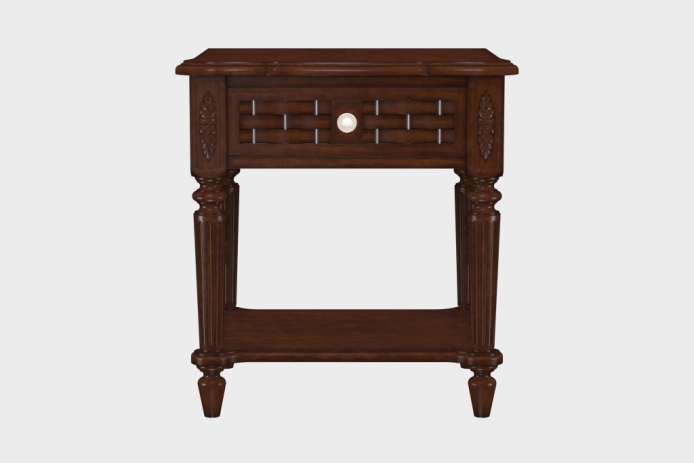 单抽隔板床头柜