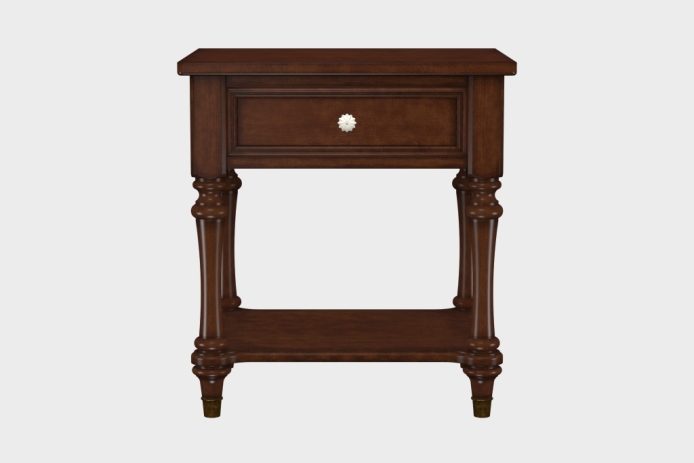 单抽隔板床头柜