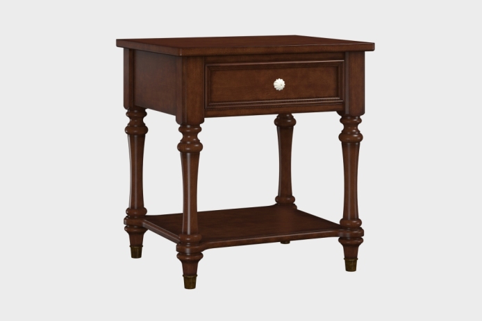 单抽隔板床头柜