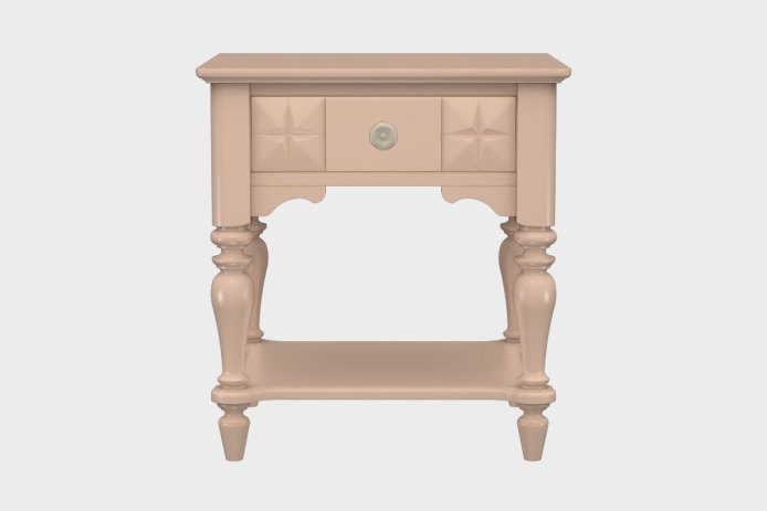 单抽隔板床头柜