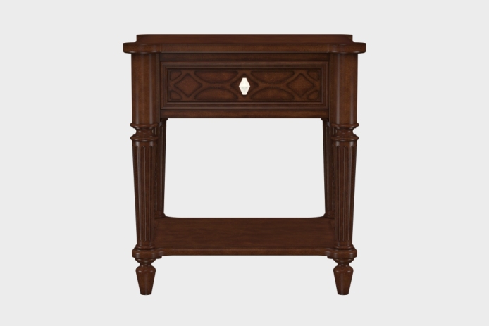 单抽隔板床头柜