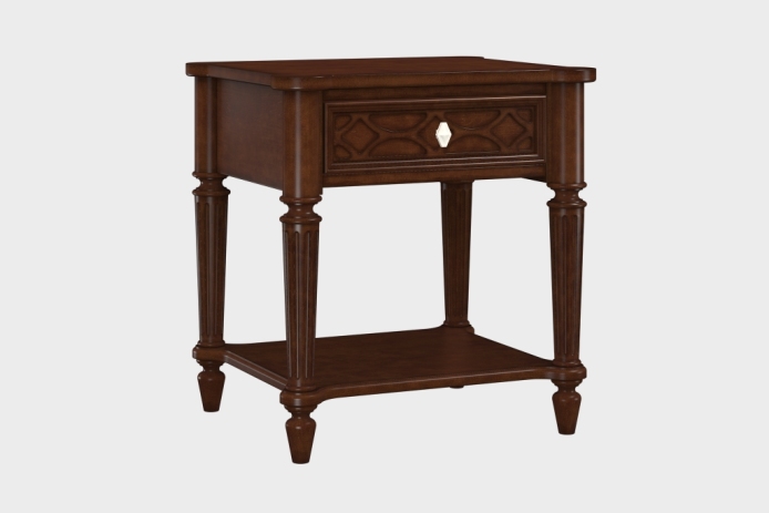 单抽隔板床头柜