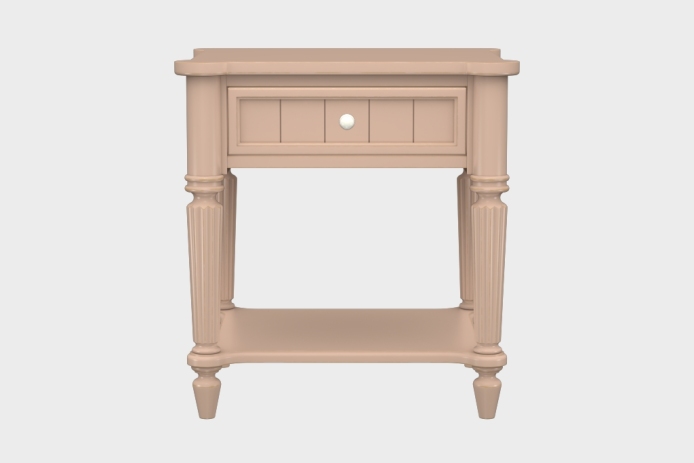 单抽隔板床头柜