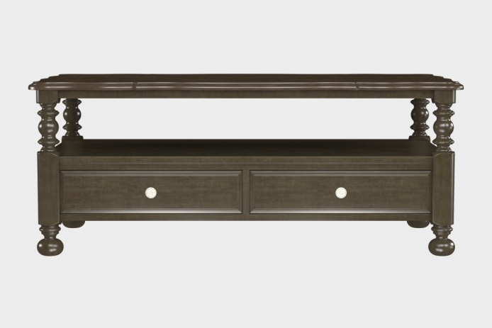 双抽上隔板茶几