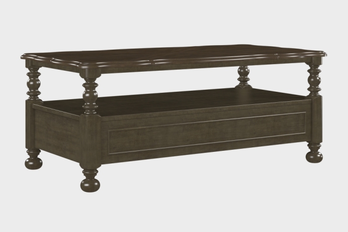 双抽上隔板茶几