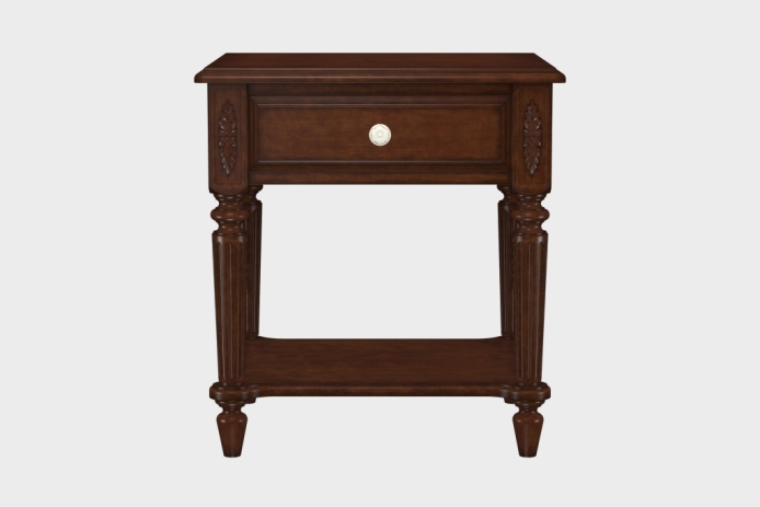 单抽隔板床头柜