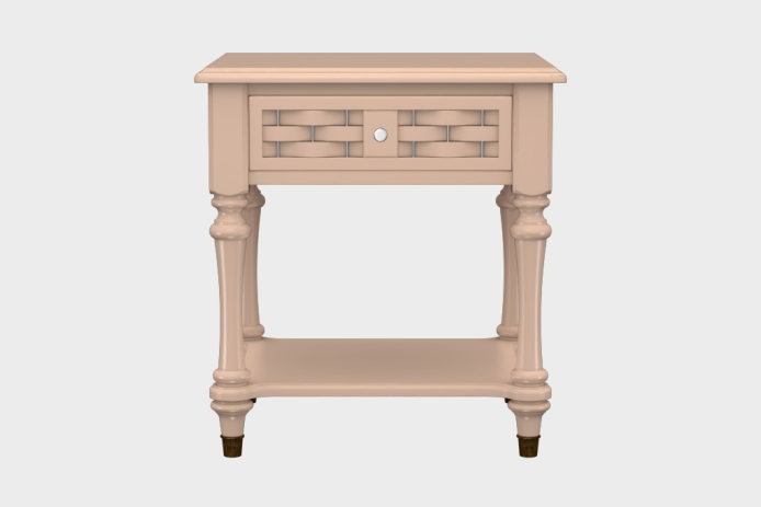 单抽隔板床头柜