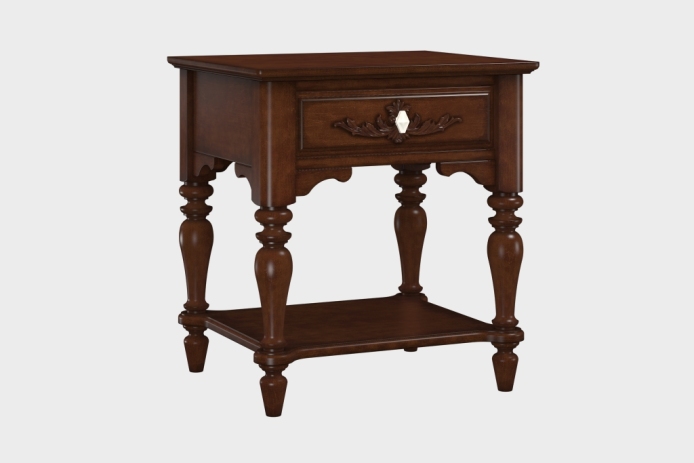 单抽隔板床头柜