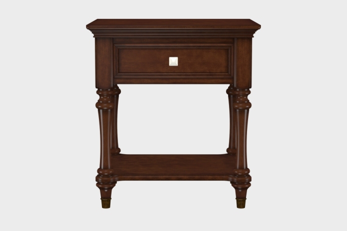 单抽隔板床头柜