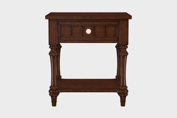 单抽隔板床头柜