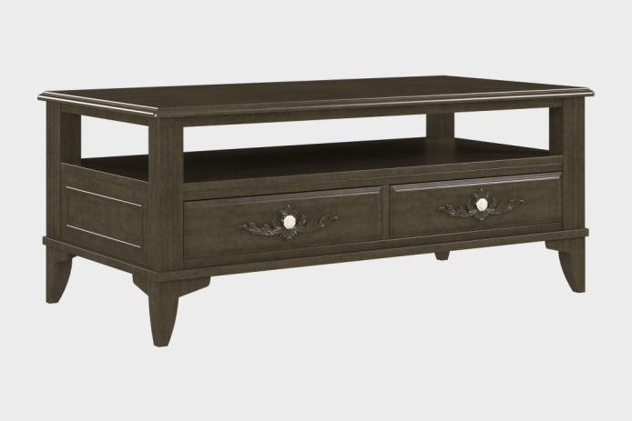 双抽上隔板茶几