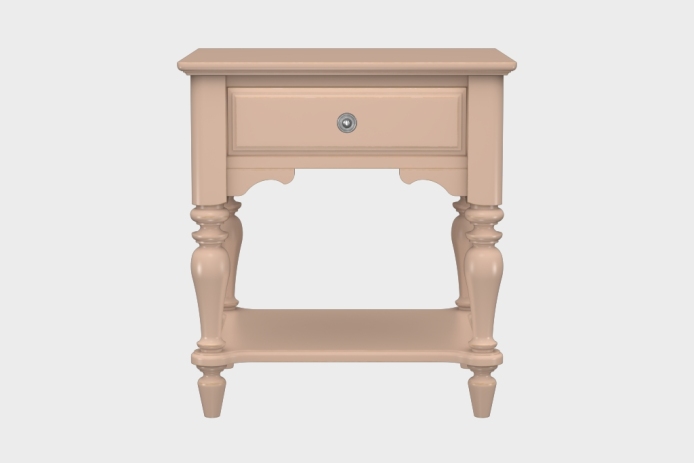 单抽隔板床头柜