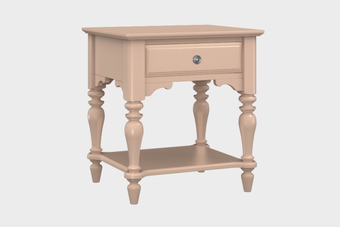 单抽隔板床头柜