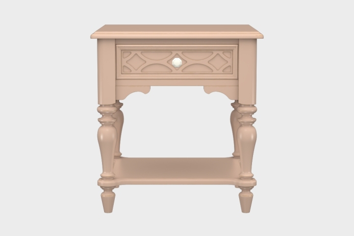 单抽隔板床头柜