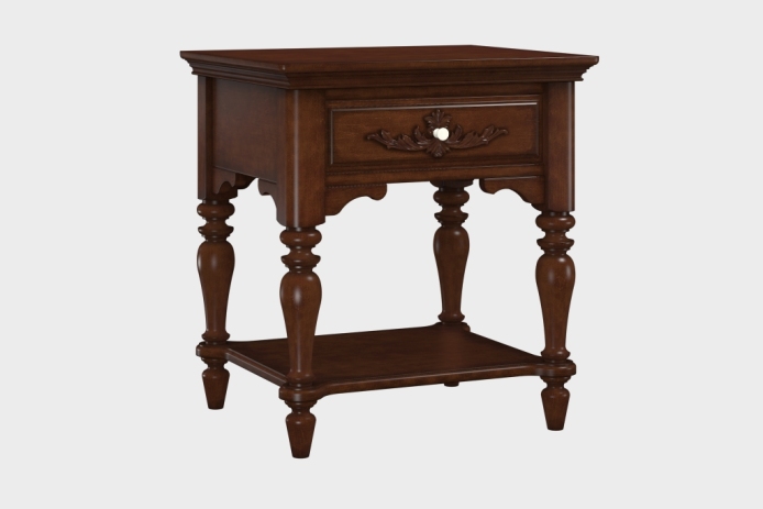 单抽隔板床头柜