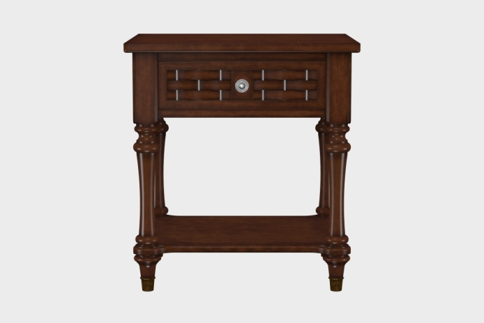 单抽隔板床头柜