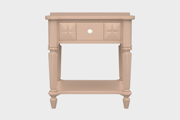 单抽隔板床头柜