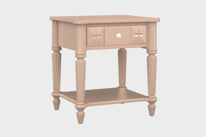 单抽隔板床头柜