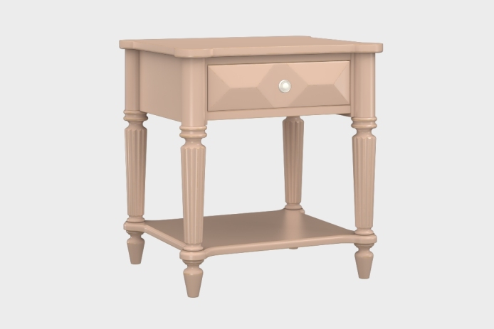 单抽隔板床头柜