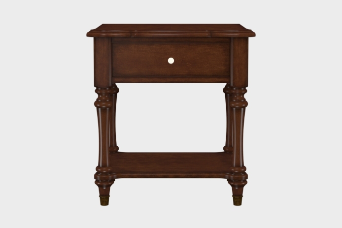 单抽隔板床头柜