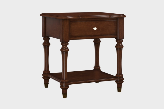 单抽隔板床头柜