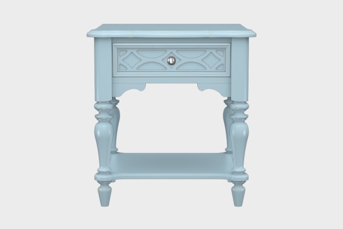 单抽隔板床头柜