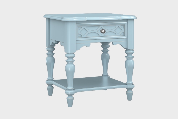 单抽隔板床头柜