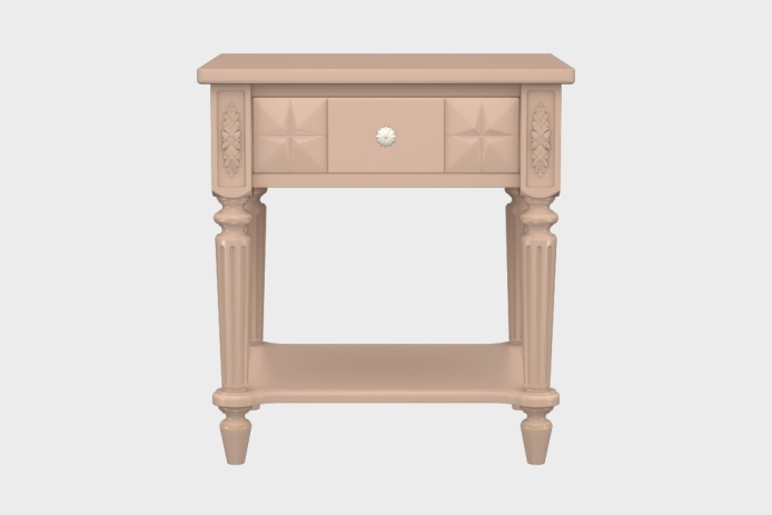 单抽隔板床头柜