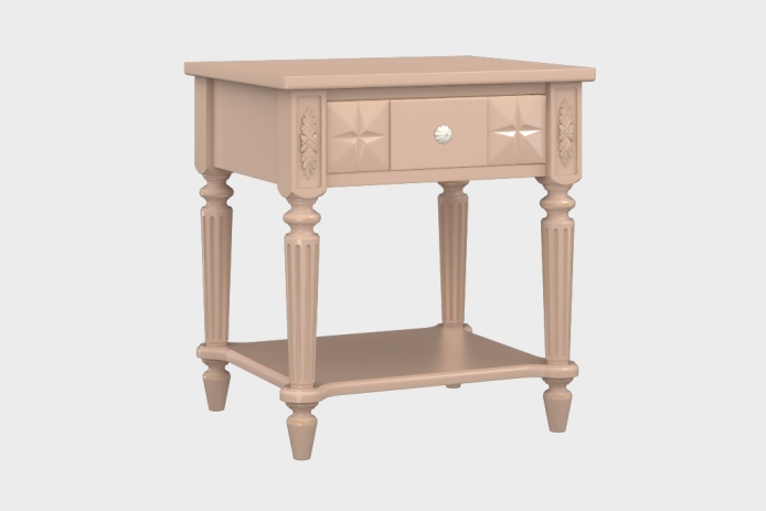 单抽隔板床头柜