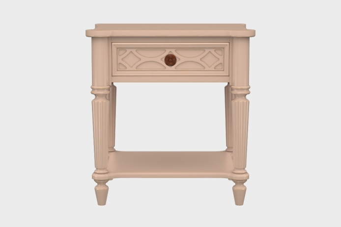 单抽隔板床头柜