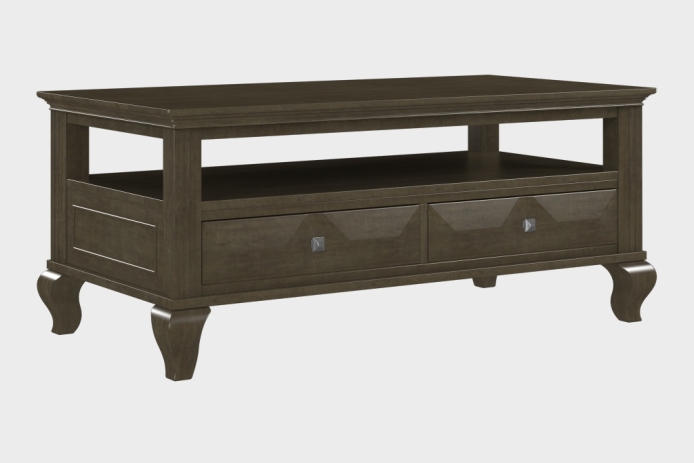 双抽上隔板茶几